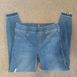 Spanx jeans Womens Sz Med Petite Distressed Blue